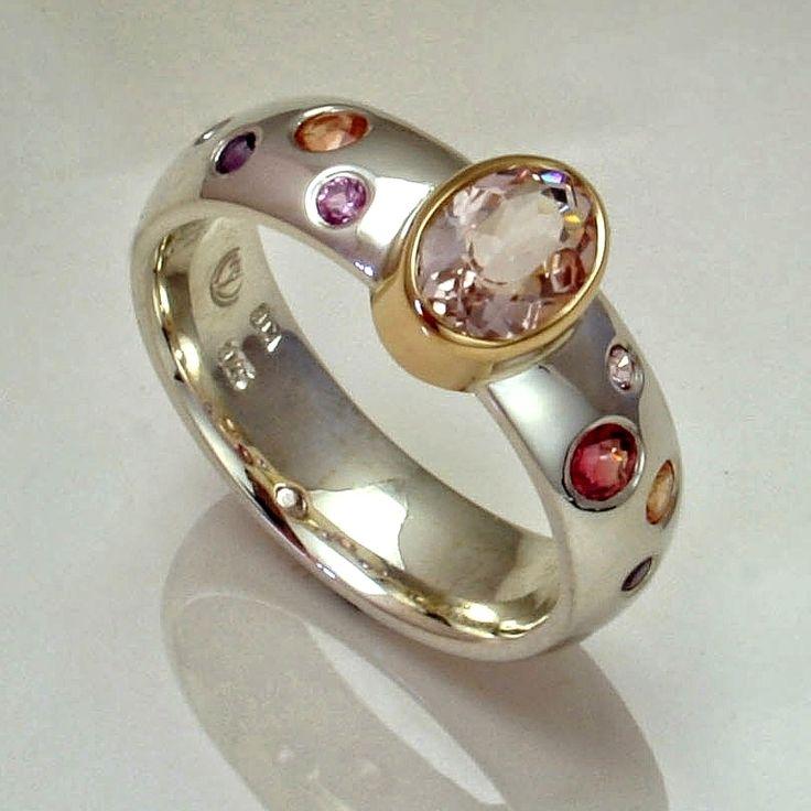 Vintage Pink Zirconia Silver Ring