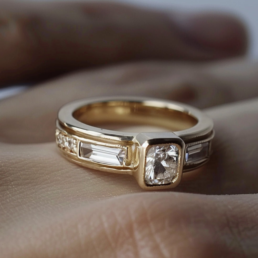 Zirconia Golden Ring