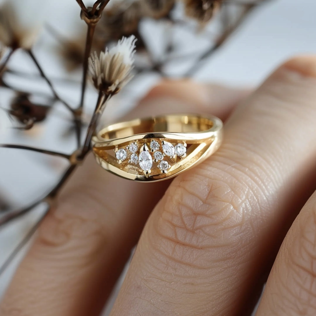 Golden Sparkling Ring