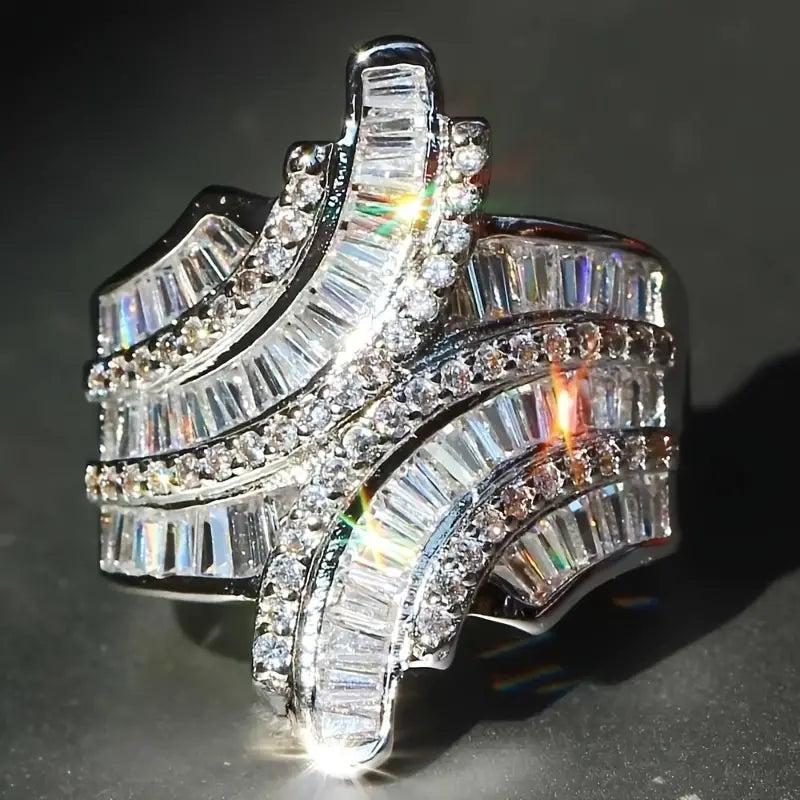 Vintage Irregular Bright Silver Ring