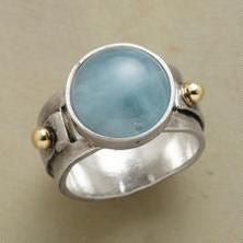 Vintage Blue Inlaid Stone Rounded Ring