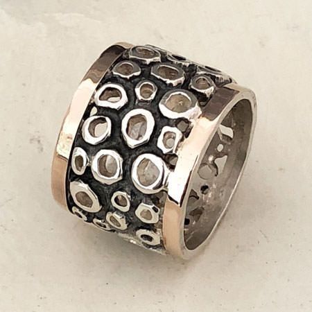 Vintage Silver Hollow Thick Ring