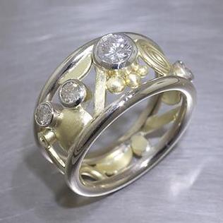 Vintage Zirconia Gold & Silver Ring