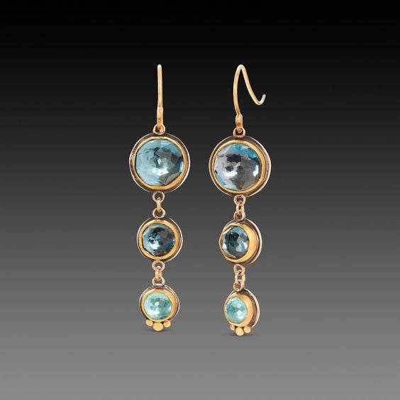 Vintage Dangling Blue Crystal Earrings