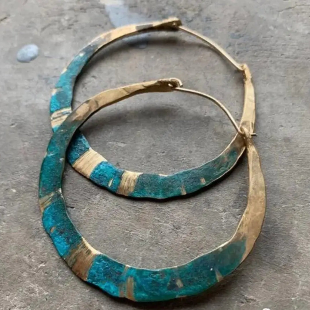 Vintage Turquoise Hoop Earrings