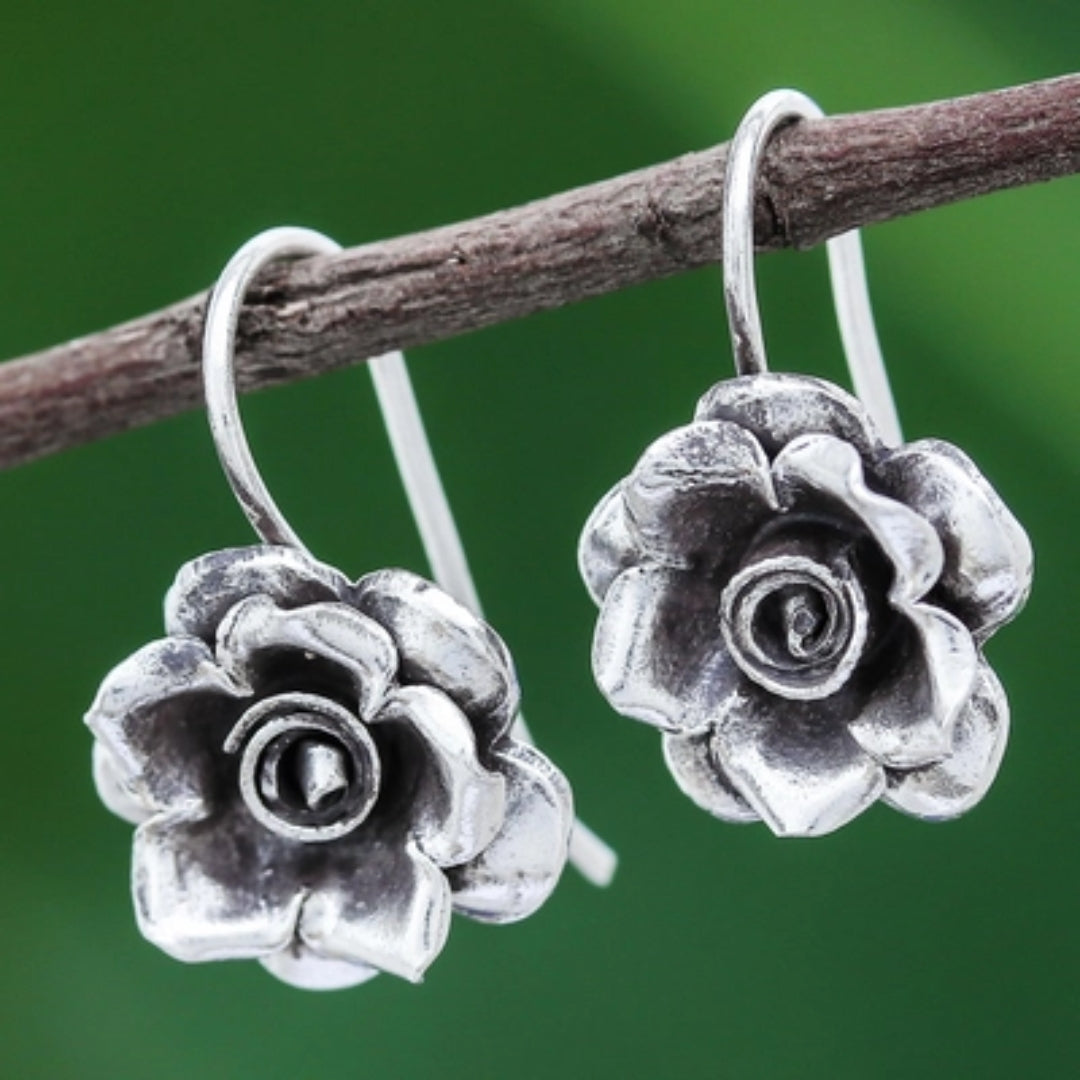 Vintage Silver Plated Blossom Earrings