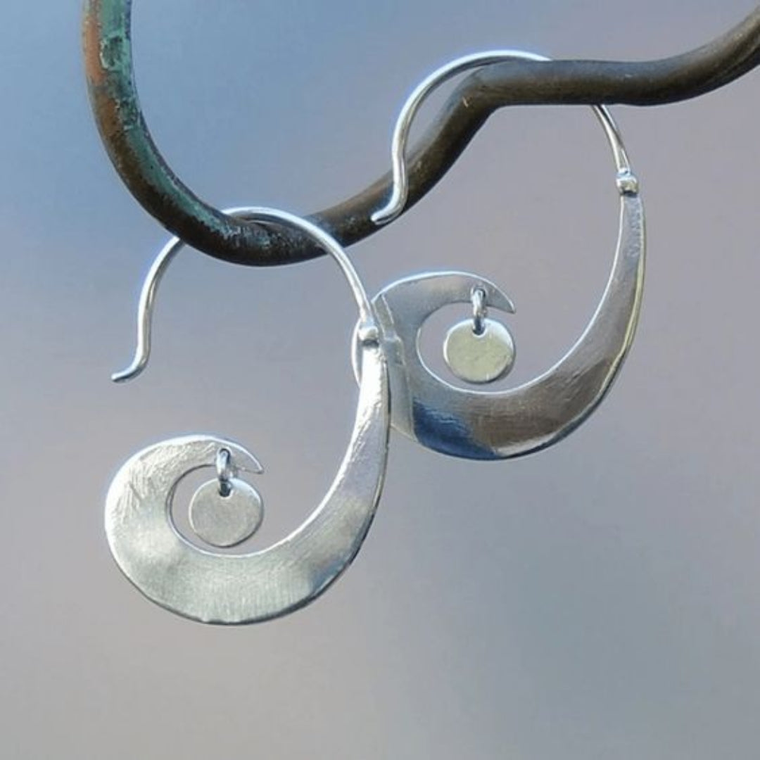 Vintage Silver Plated Wavy Earrings