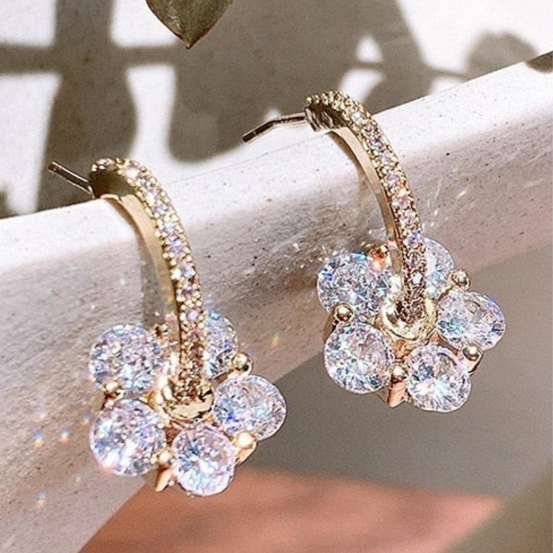 Flower Crystal Earrings