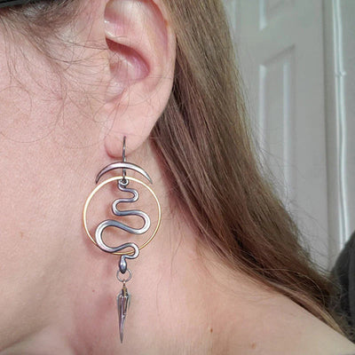 Irregular Geometric Spiral Earrings Serpentine