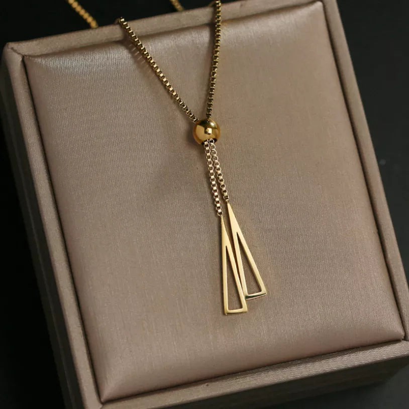 Gold Pendant Necklace with Tassel