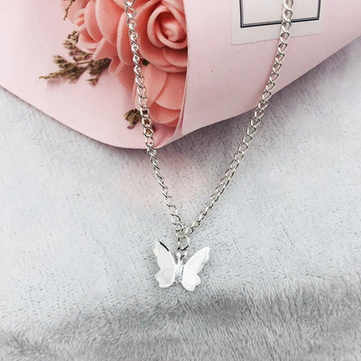 Silver and Gold Plated Butterfly Necklace