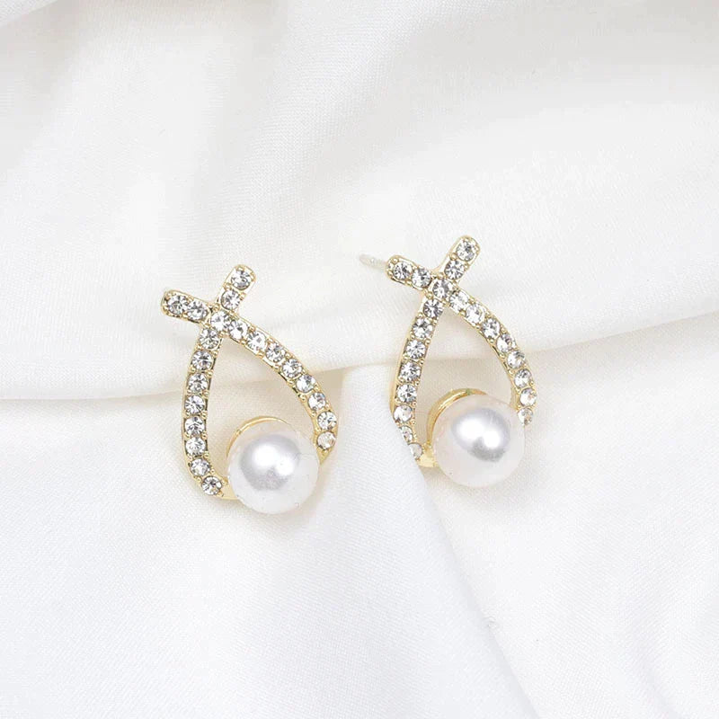 Pearl Earrings with Glitter