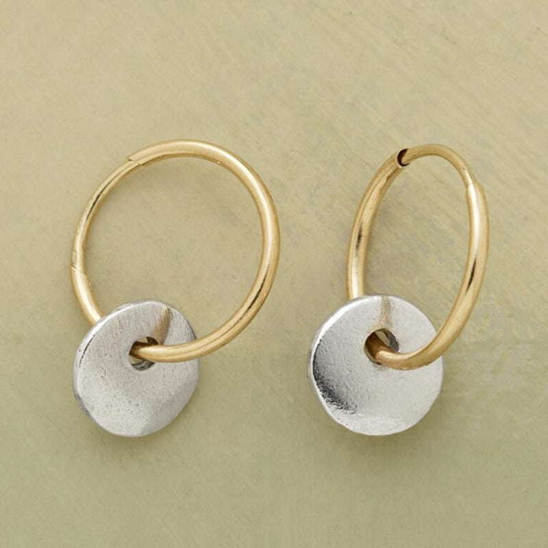 Golden Hoops Silver Earrings