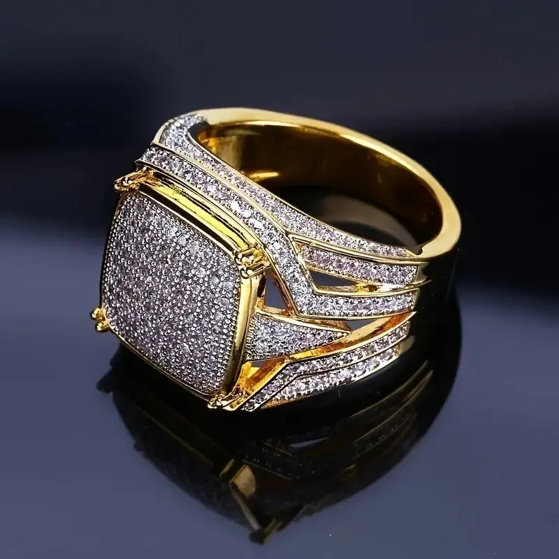 Vintage Sparkling Layered Golden Ring