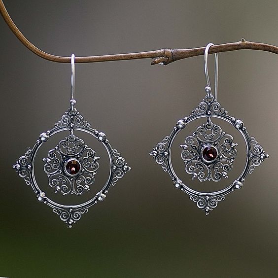 Vintage Mandala Flower Earrings