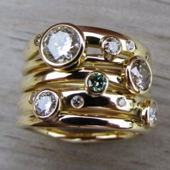 Vintage Layered Bright Gold Ring