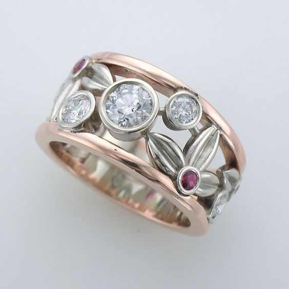 Vintage Flower Zirconia Silver Rose Ring