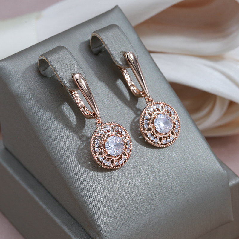 Elegant Gold Earrings with Crystal Eye