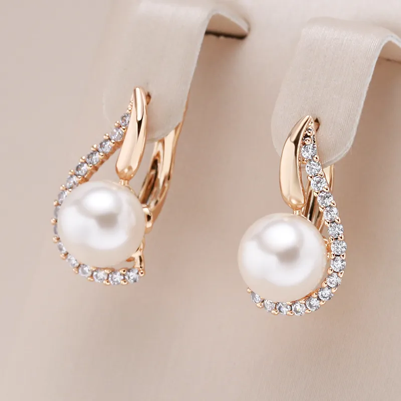 Elegant Zirconia Pearl Earrings