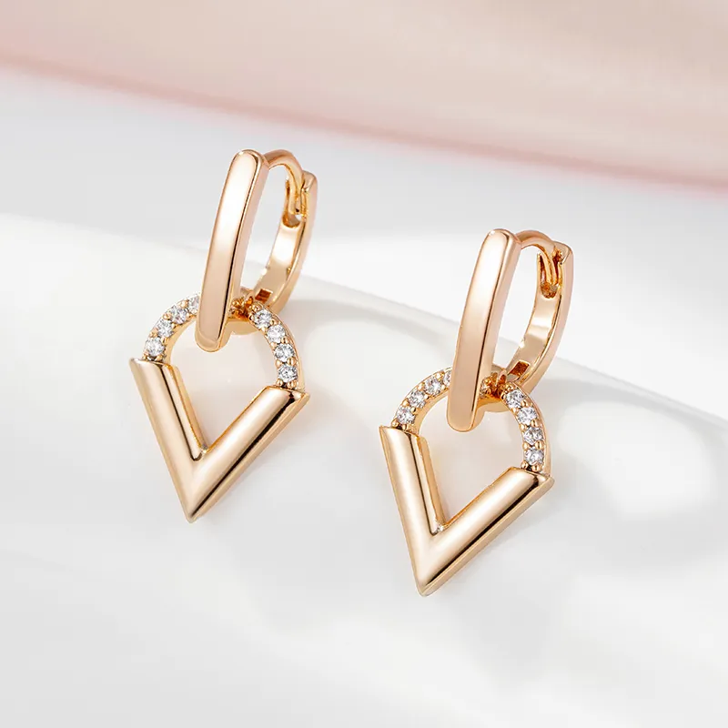 Elegant Triangle Golden Earrings