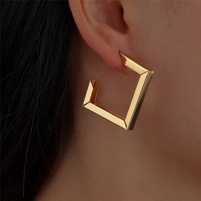 Golden Geometric Earrings