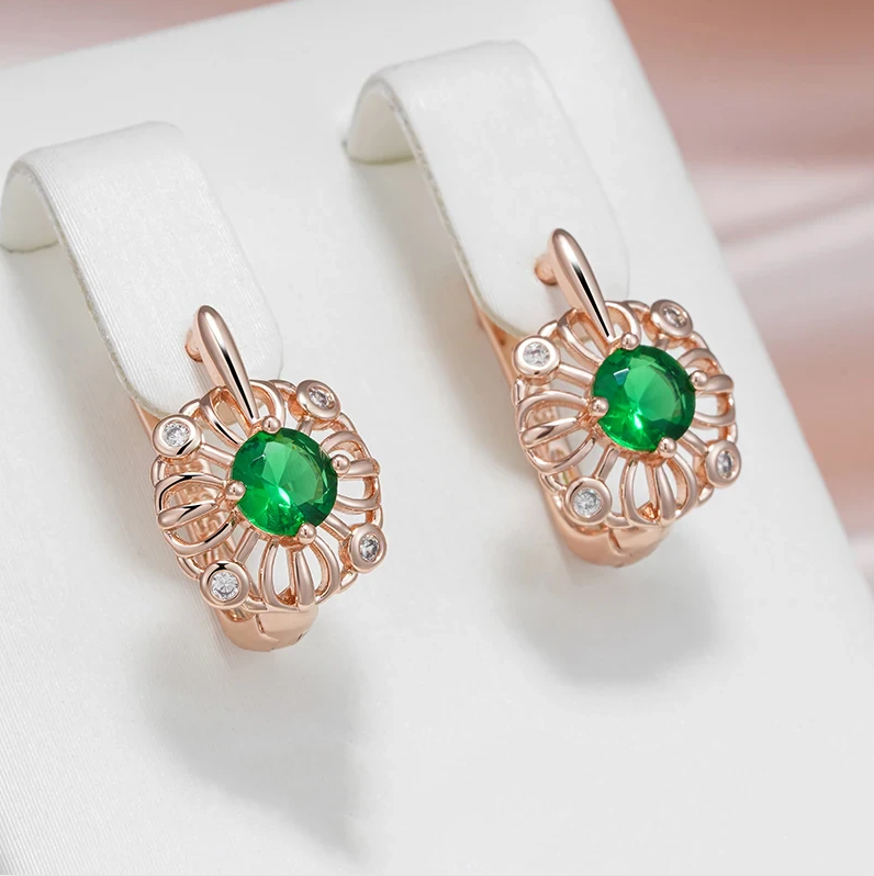 Elegant Green Crystal Earrings