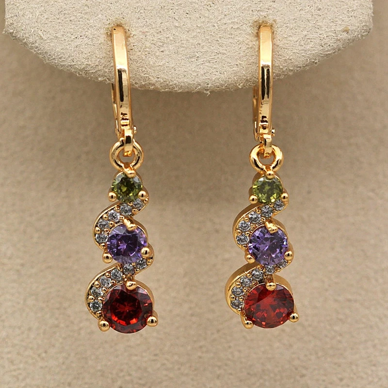 Elegant Colorful Dangling Earrings