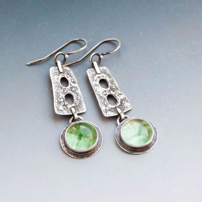 Vintage Green Crystal Earrings