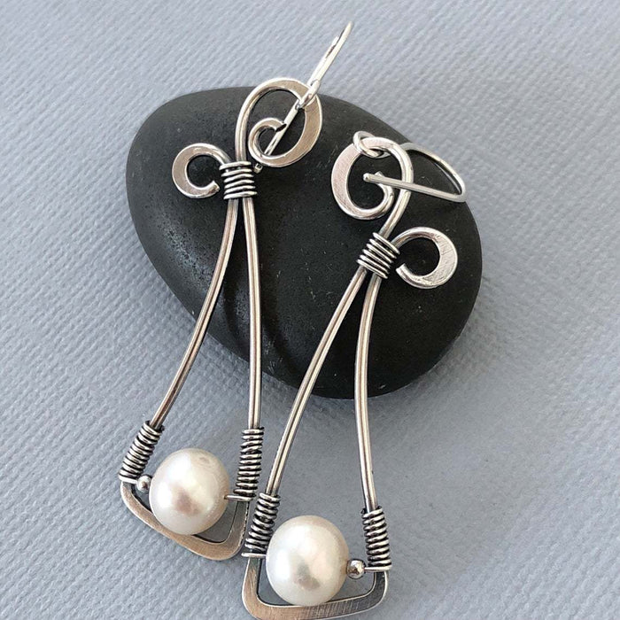 Vintage Silver Pearl Earrings