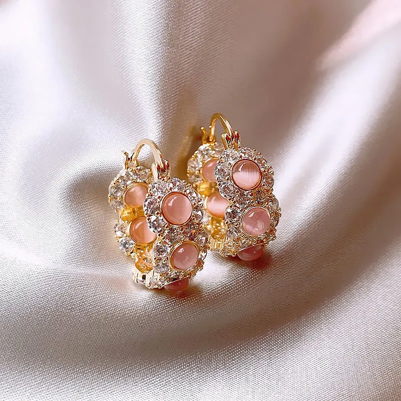 Elegant Pink Crystal Earrings