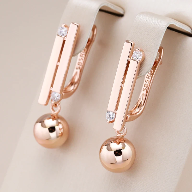 Elegant Golden Sphere Earrings