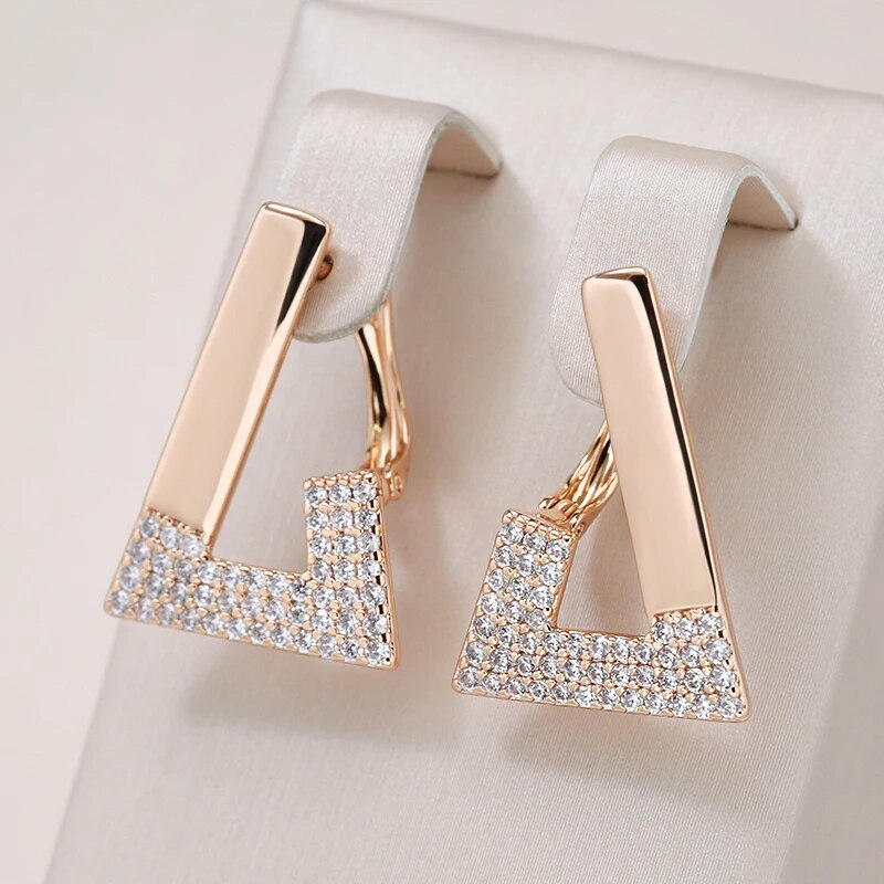 Elegant Bright Hollow Triangle Earrings