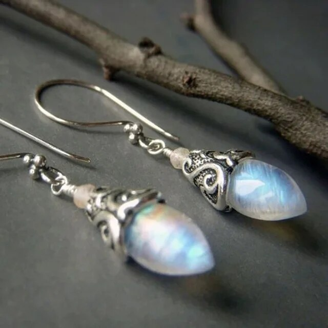 Vintage Moonstone Drop Earrings