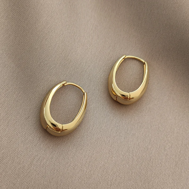 Golden Elegant Hoop Earrings