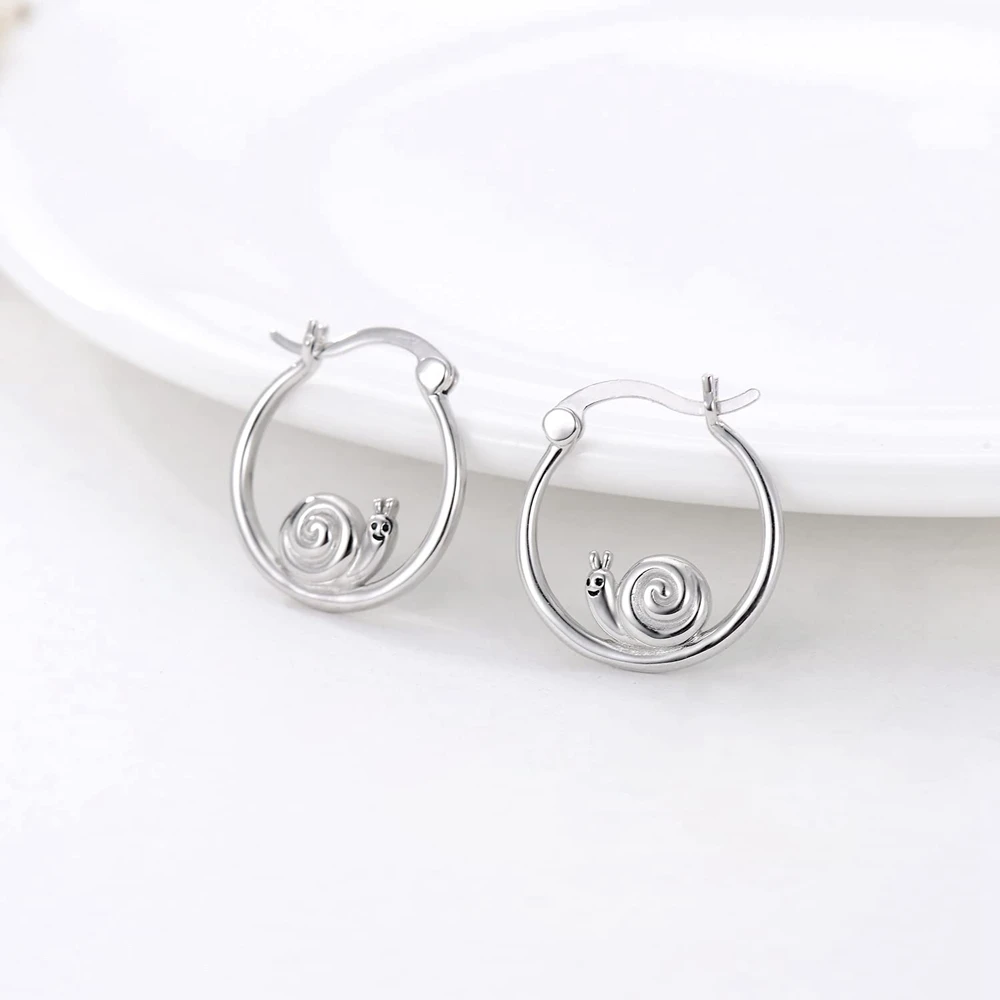 Elegant Snail Silver Earrings