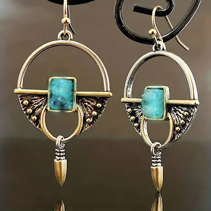 Vintage Egyptian Gold  & Silver Earrings