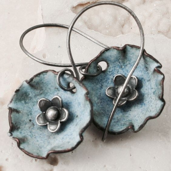 Vintage Faded Flower Earrings