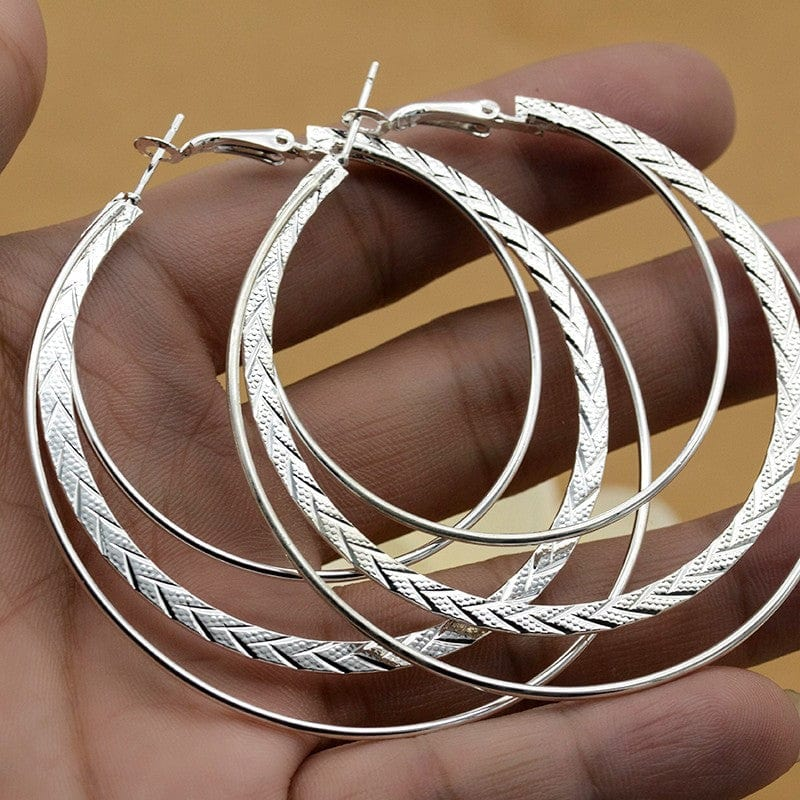 Vintage Silver Hoop Earrings