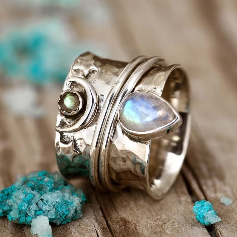 Vintage Moonstone Drop Ring