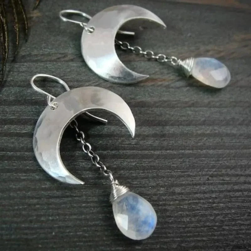 Vintage Dangling Lunar Earrings