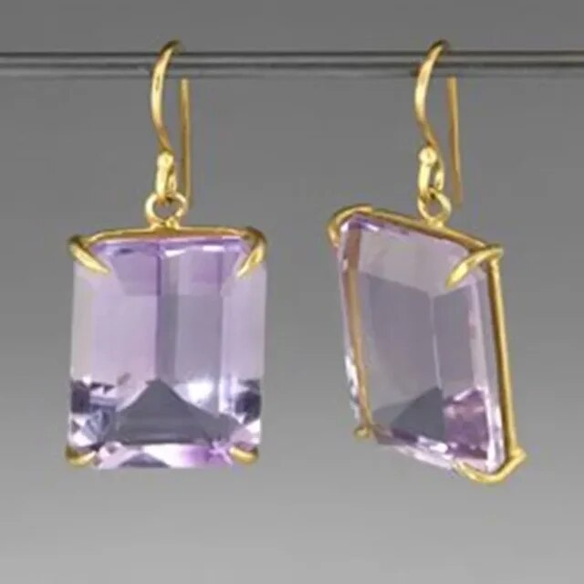 Vintage Purple Cubic Zirconia Earrings