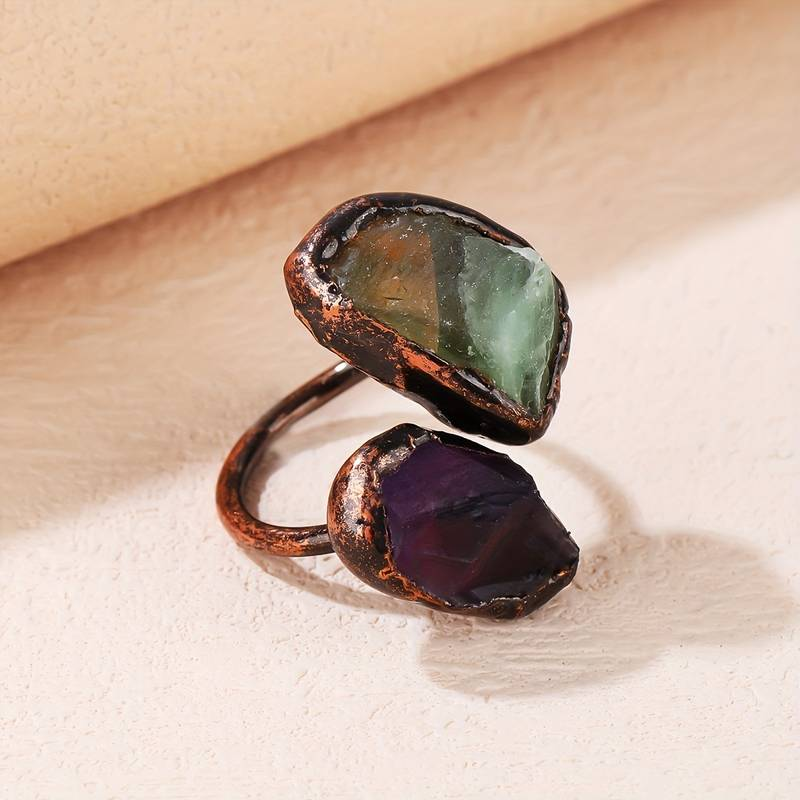 Vintage Natural Inlaid Stone Ring