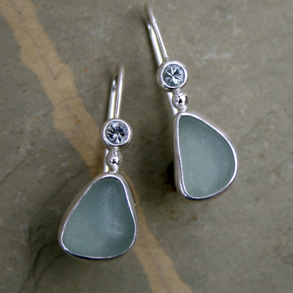 Vintage Green Moonstone Zirconia Earrings