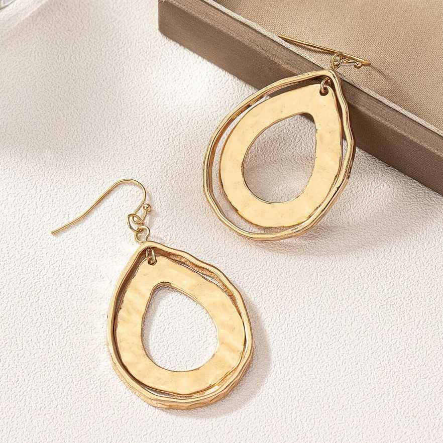 Vintage Golden Hollow Drop Earrings