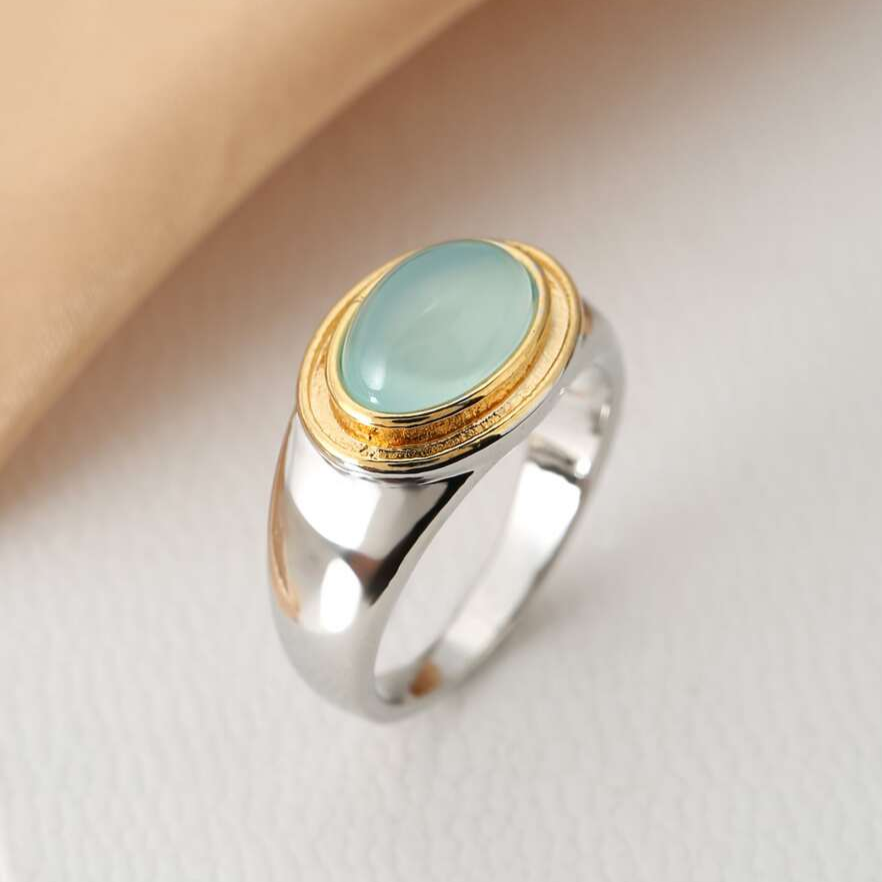 Vintage Green Moonstone Ring