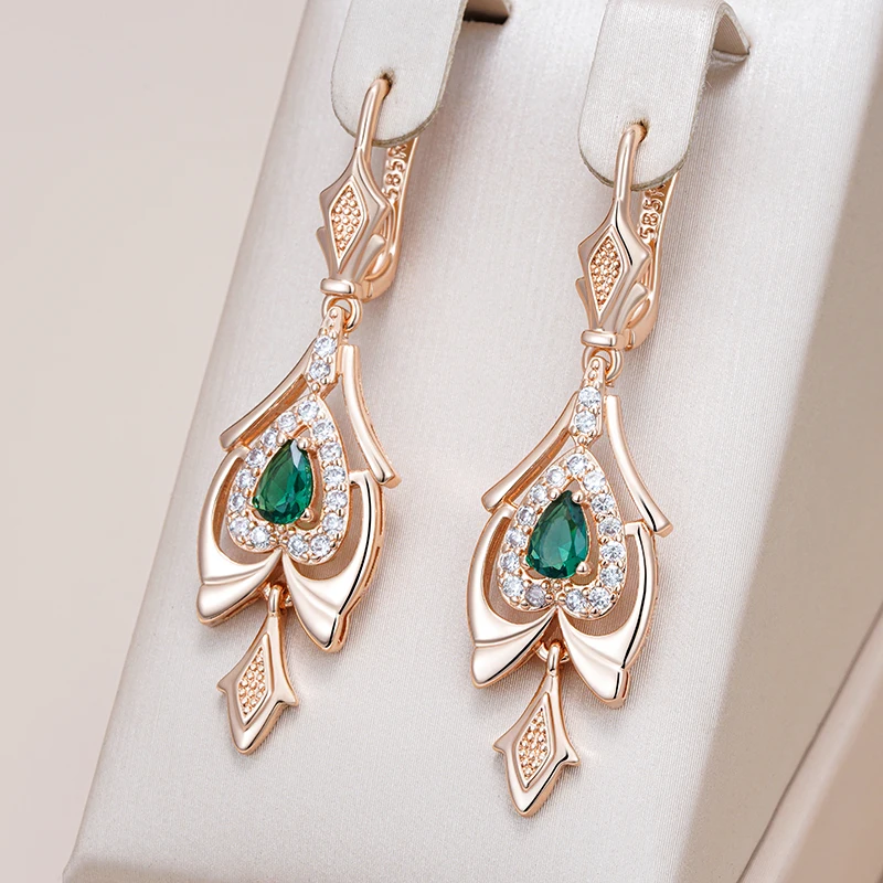 Elegant Bright Green Dangling Earrings