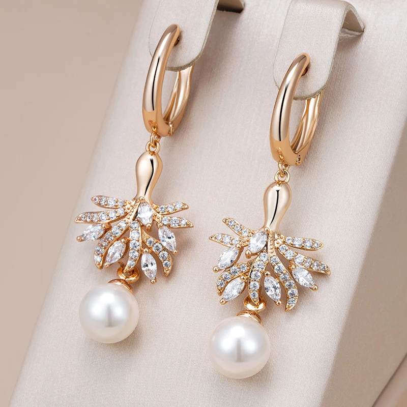 Elegant Pearl & Crystal Earrings