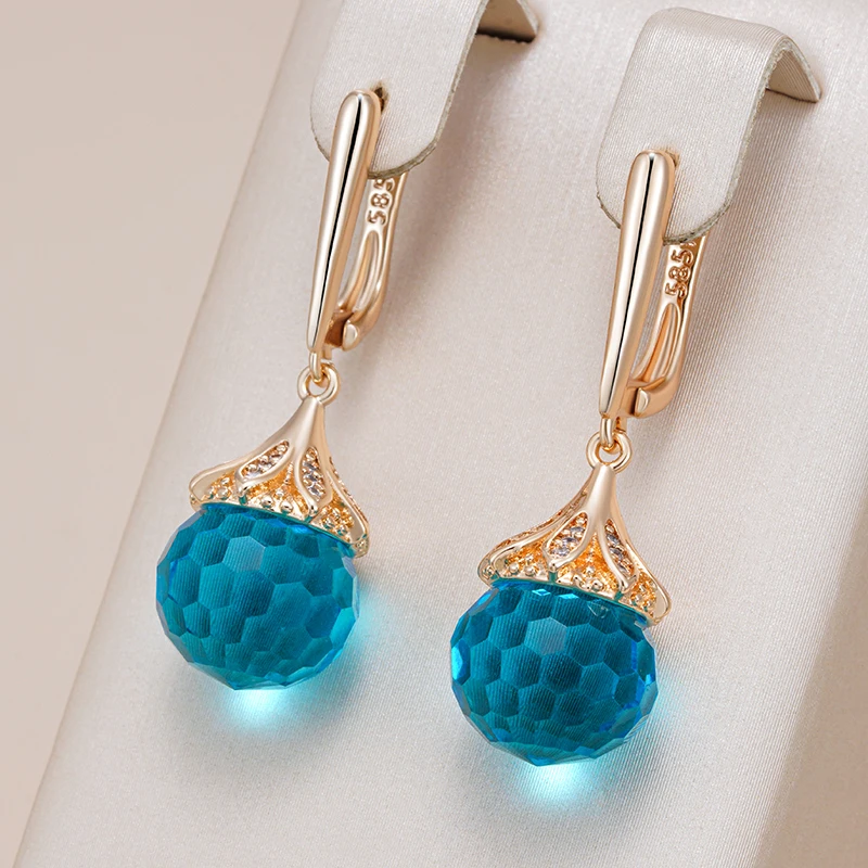 Elegant Luminous Blue Crystal Earrings