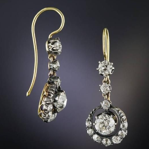 Vintage Dangling Crystalline Earrings