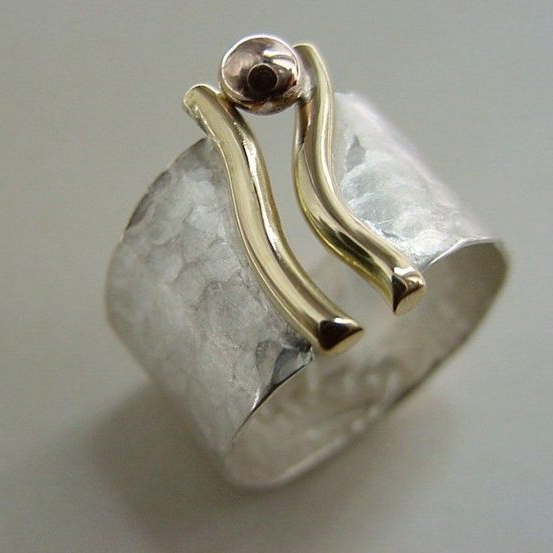 Vintage Gold Hand and Silver Ring